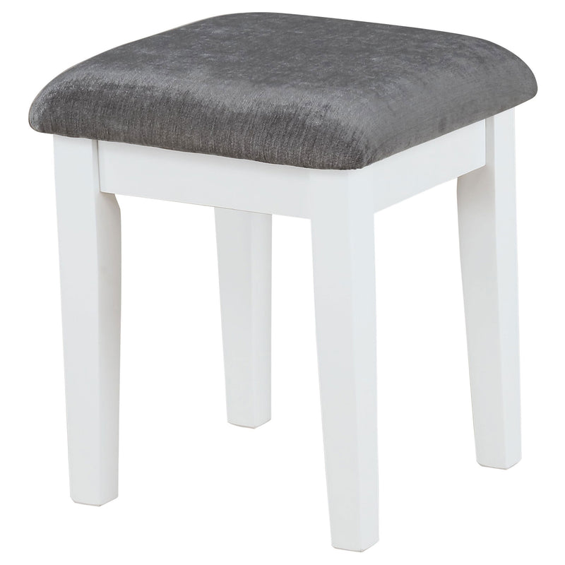 LGC931149 Vanity Set With Light Mirror and White and Gray Stool