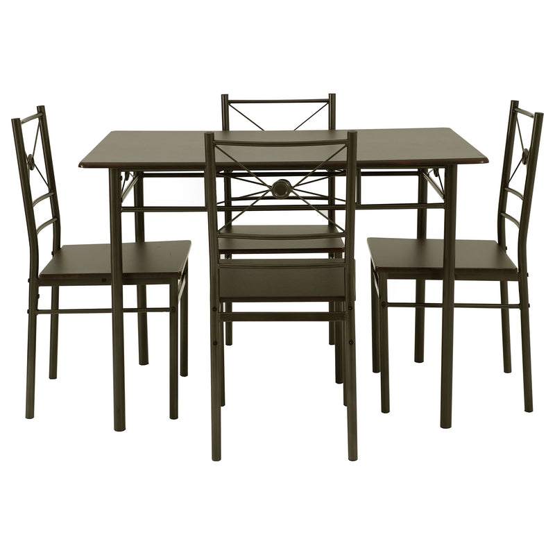LGC100033 5 Piece Rectangular Dining Table Set Dark Bronze