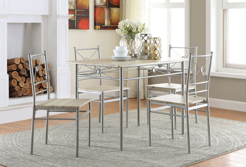 LGC100035 5 Piece Rectangular Dining Set Silver