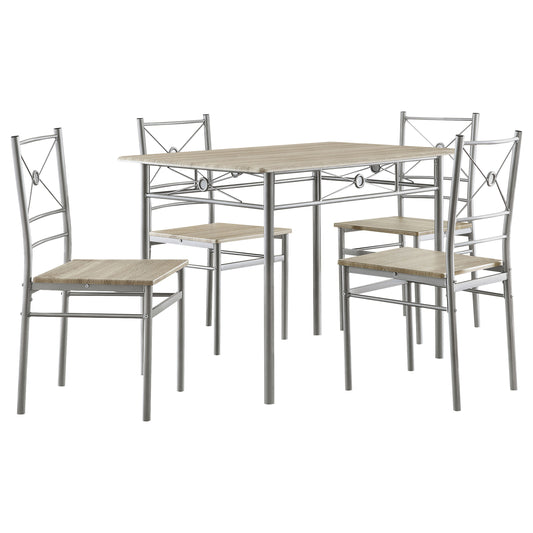 LGC100035 5 Piece Rectangular Dining Set Silver