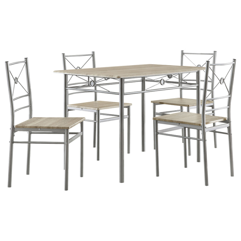 LGC100035 5 Piece Rectangular Dining Set Silver