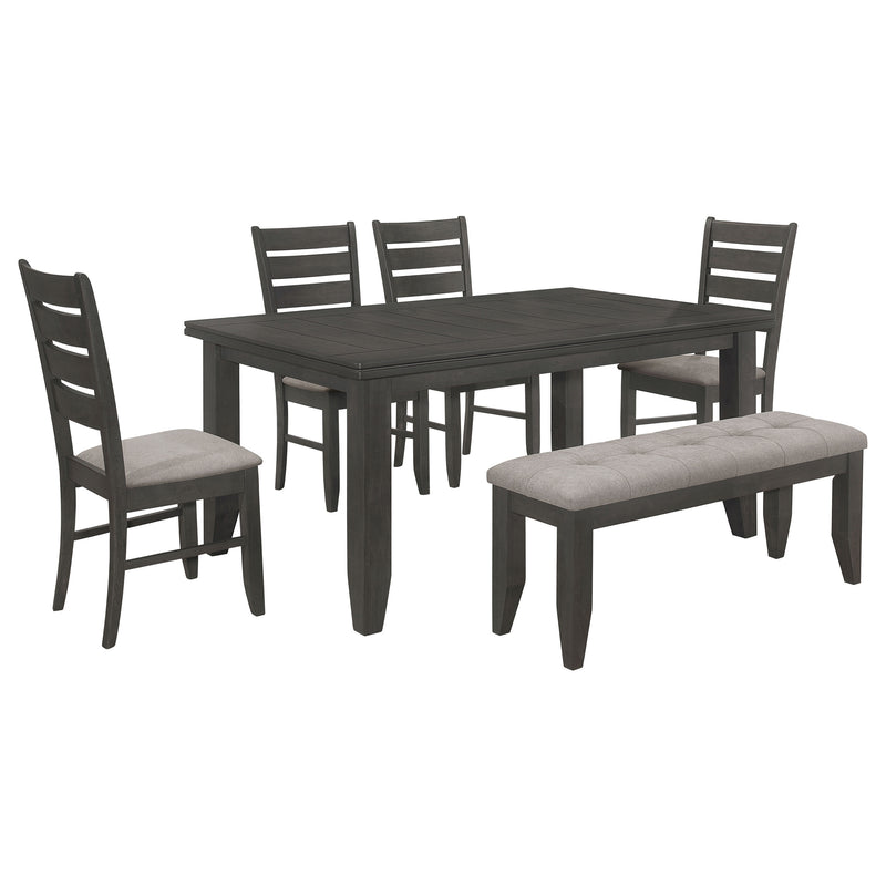LGC102721GRY-S6 Dark Grey 6 Piece Rectangular Dining Table Set