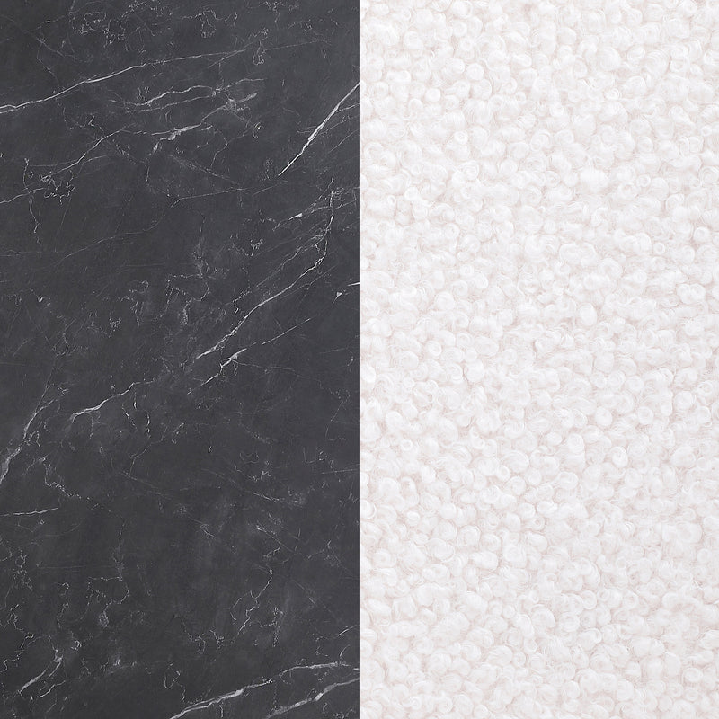 LGC105780-S5 Black 5 Piece Round Faux Marble Top Dining Table Set