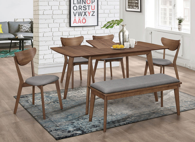 LGC108080-S6 6 Piece Butterfly Leaf Dining Set Natural Walnut