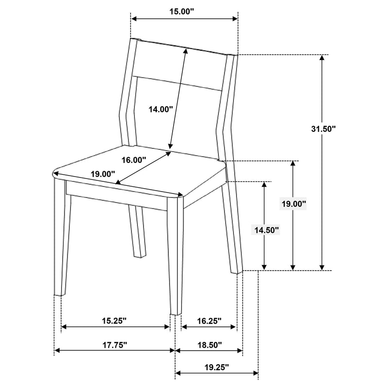 LGC108921-S7 7 Piece Rectangular Dining Set Dark Brown