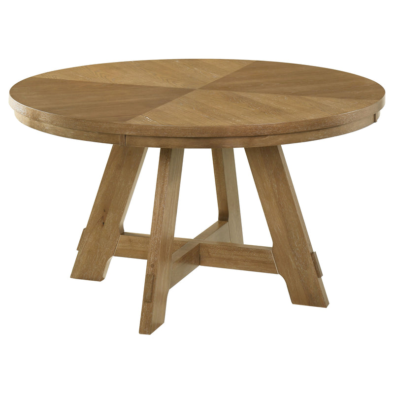 LGC109150-S5 Brown Oak and Latte 5 Piece Round Dining Table Set