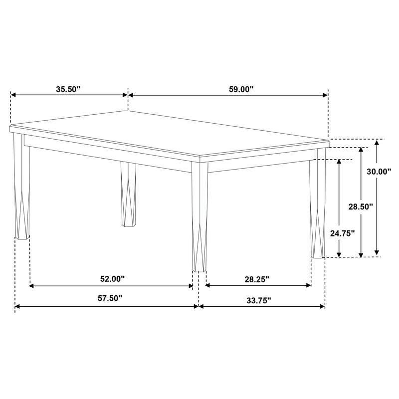 LGC110281-S7 7 Piece Rectangular Dining Set Washed Black