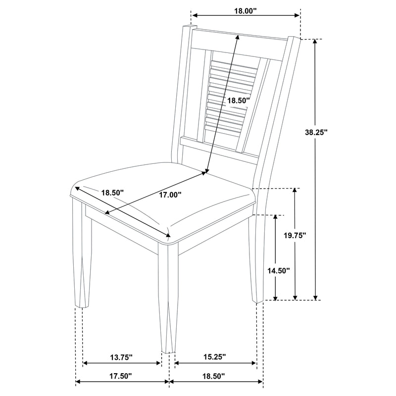 LGC110281-S7 7 Piece Rectangular Dining Set Washed Black