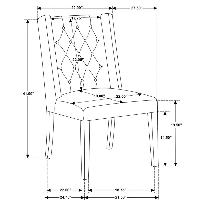 LGC110331-S6 6 Piece Rectangular Live Edge Dining Table Set Honey
