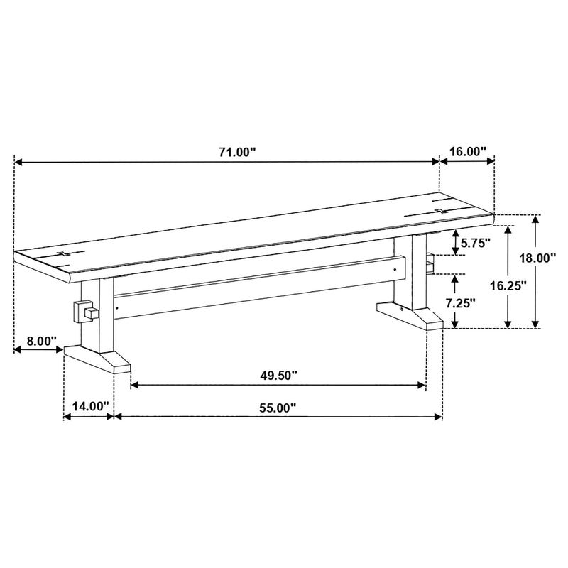 LGC110331-S6 6 Piece Rectangular Live Edge Dining Table Set Honey