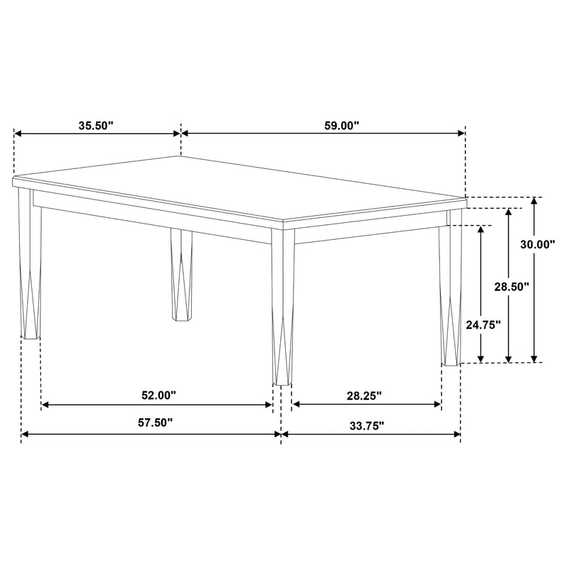 LGC110411-S7 7 Piece Rectangular Dining Set Distressed White