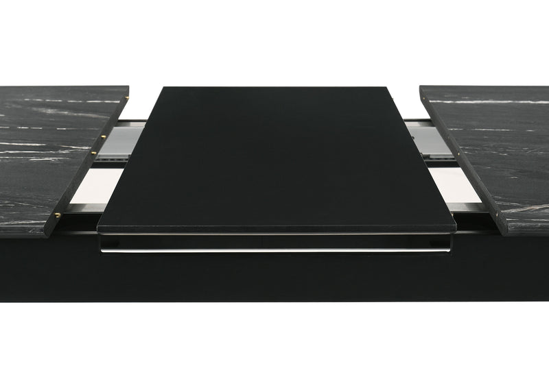 LGC121251-S7 Black 7 Piece Extension Leaf Dining Table Set