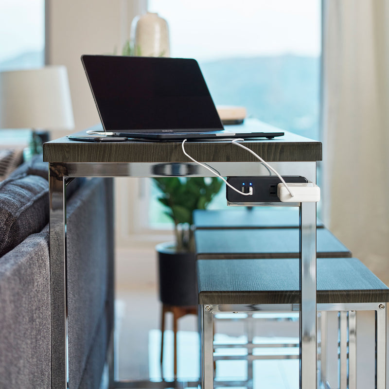 LGC182255 Dark Oak 4 Piece Counter Height Dining Table Set