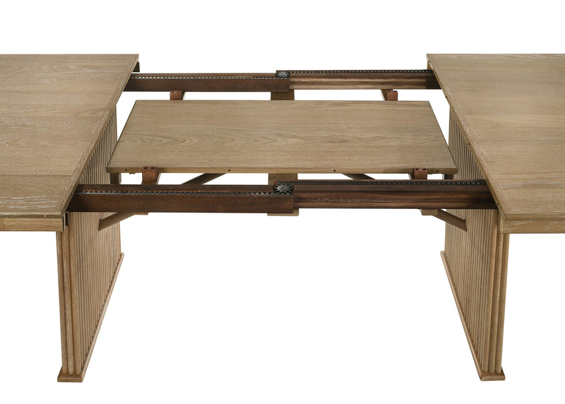 LGC193611-S10 10 Piece Extension Dining Set Distressed Light Brown