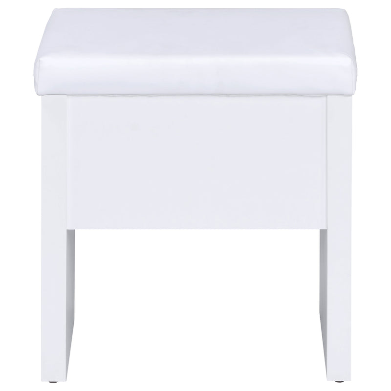 LGC300290 White Single Drawer Vanity Set With Lift Top Stool