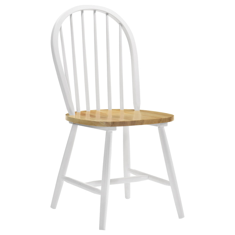 LGC4241-S5 5 Piece Round Top Leaf Dining Table Set White