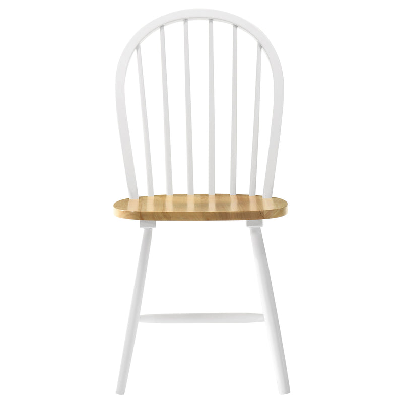 LGC4241-S5 5 Piece Round Top Leaf Dining Table Set White