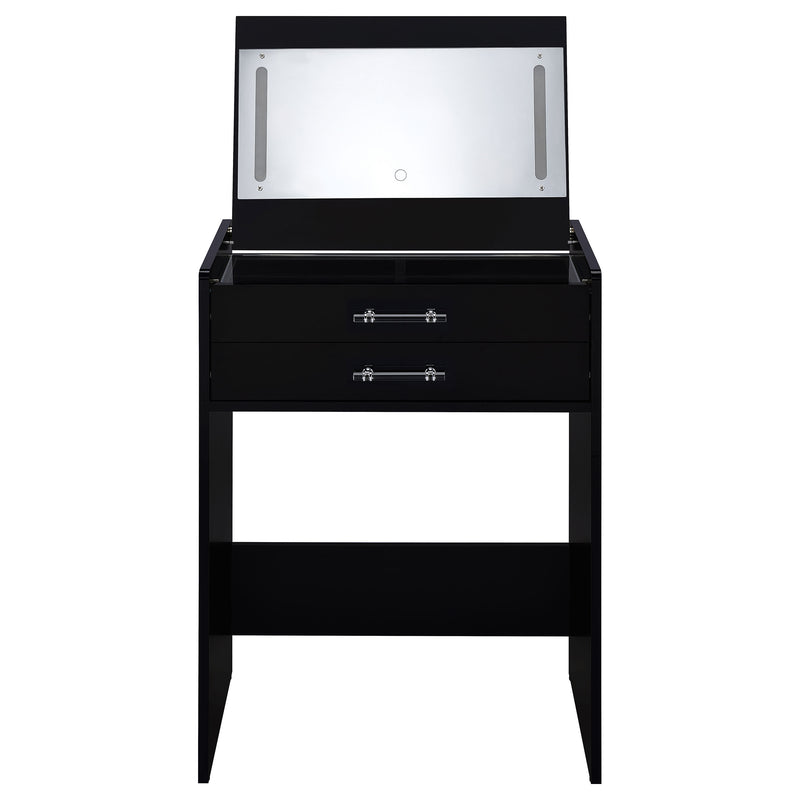 LGC930209B Black High Glossy Flip Top Vanity Set With Led Light Mirror