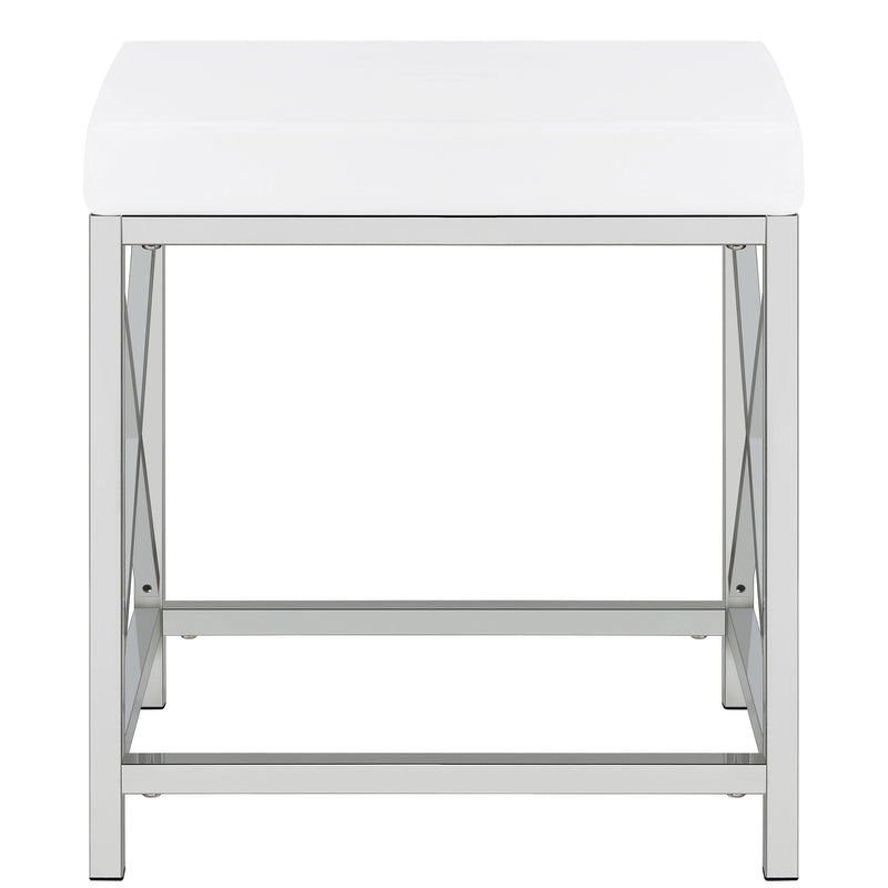 LGC936164 Metal Frame Single Drawer White Vanity Set With Lighted Mirror