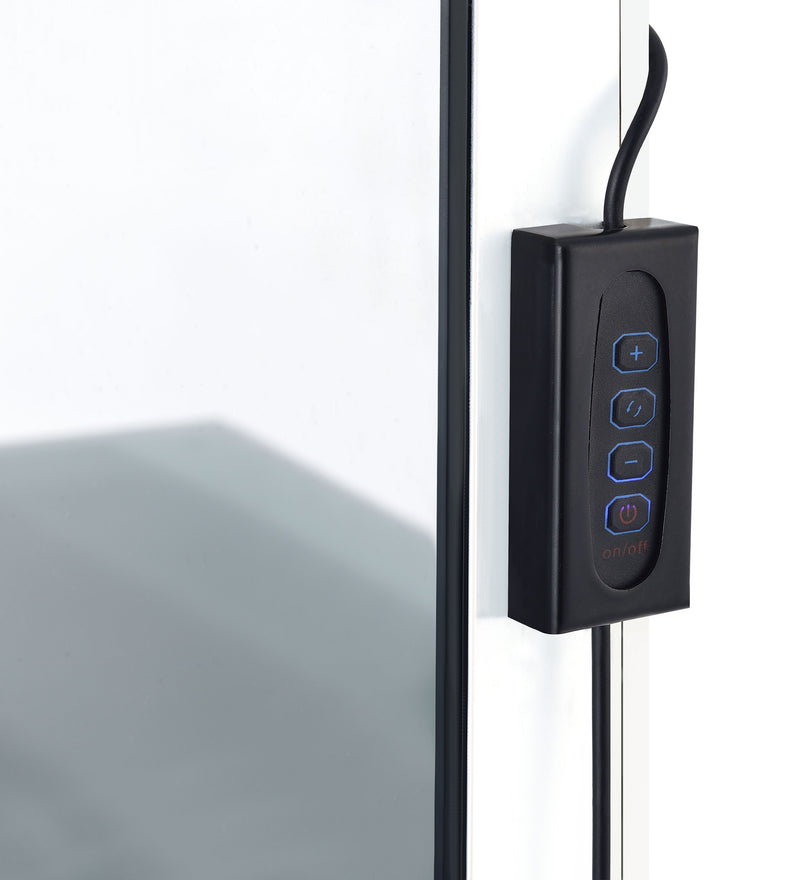 LGC936164 Metal Frame Single Drawer White Vanity Set With Lighted Mirror