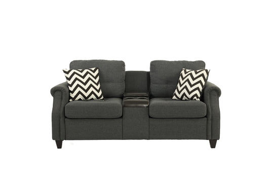 LGPF6411 2 Pieces Blue Gray Sofa And Loveseat Set