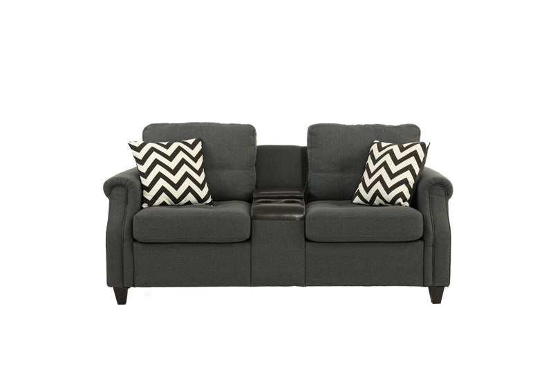 LGPF6411 2 Pieces Blue Gray Sofa And Loveseat Set
