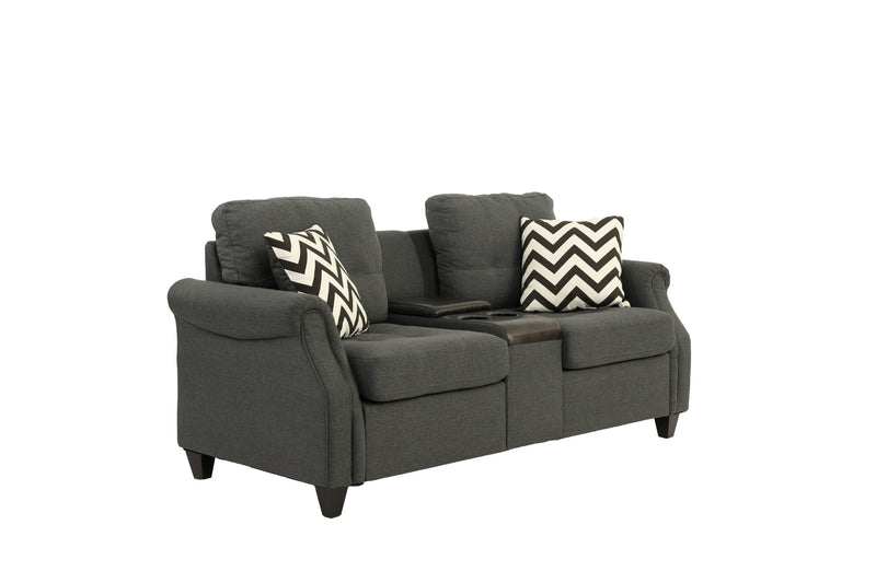LGPF6411 2 Pieces Blue Gray Sofa And Loveseat Set
