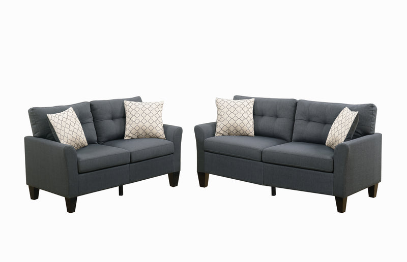 LGPF6533 2 Piece Charcoal Sofa and Loveseat Set