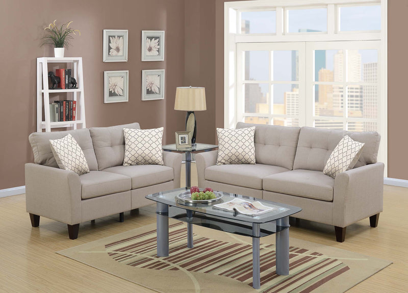 LGPF6534 2 Piece Beige Sofa and Loveseat Set