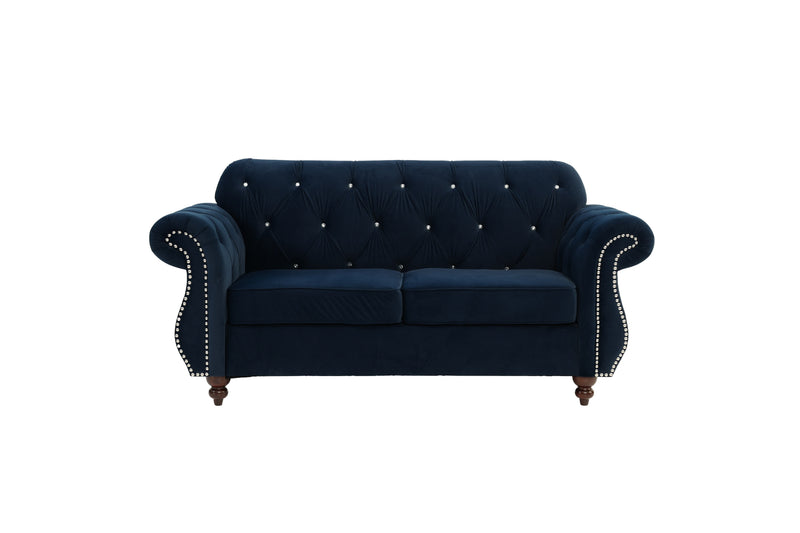 LGPF6839 Indigo Classic Velvet Loveseat