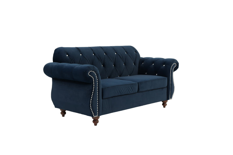 LGPF6839 Indigo Classic Velvet Loveseat