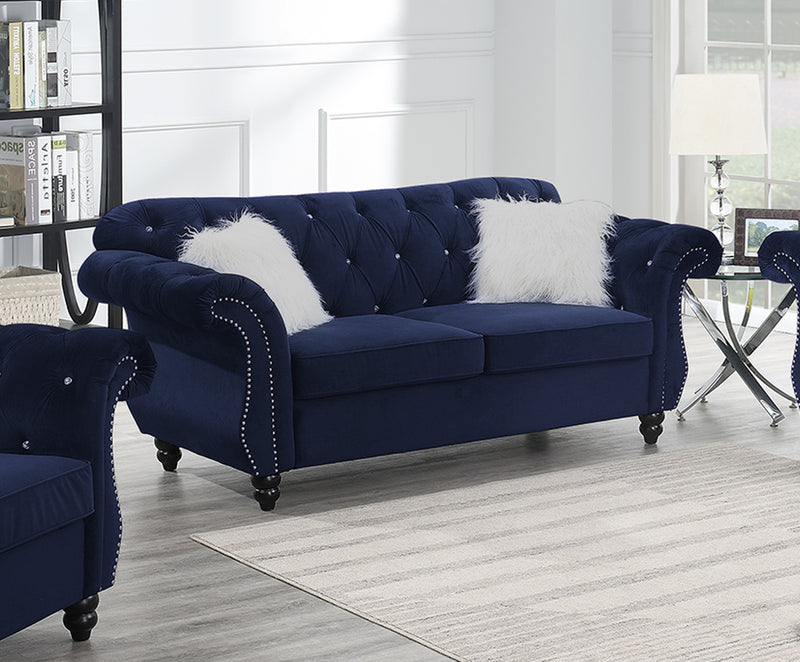 LGPF6839 Indigo Classic Velvet Loveseat