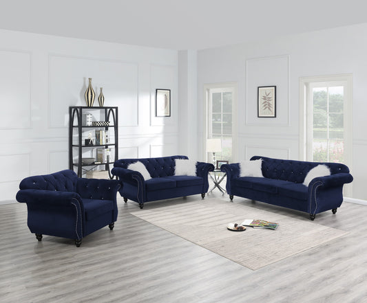 LGPF6840 Indigo Classic Velvet Sofa