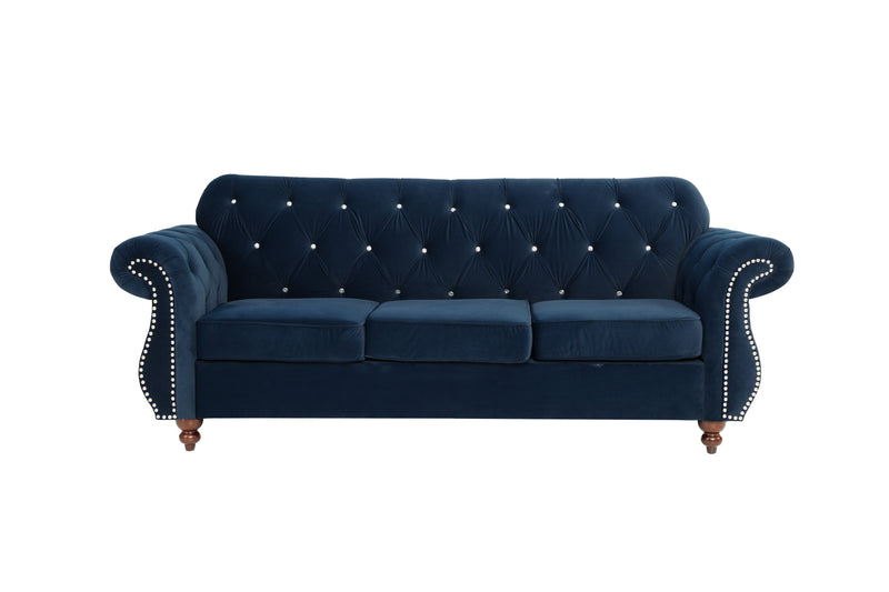 LGPF6840 Indigo Classic Velvet Sofa