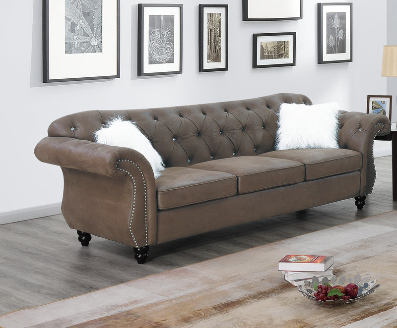 LGPF6843B Dark Coffee Leatherette Sofa