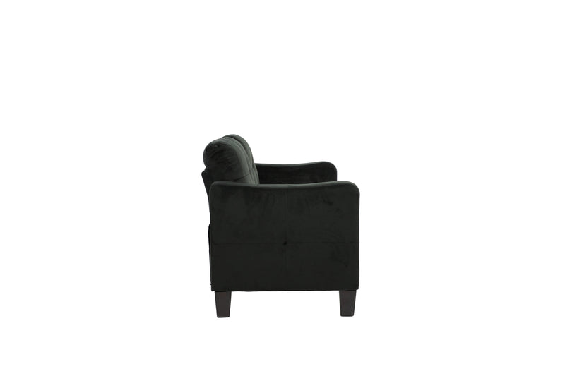 LGPF6922 Black 2 Pieces Sofa Set With 2 Accent Pillows