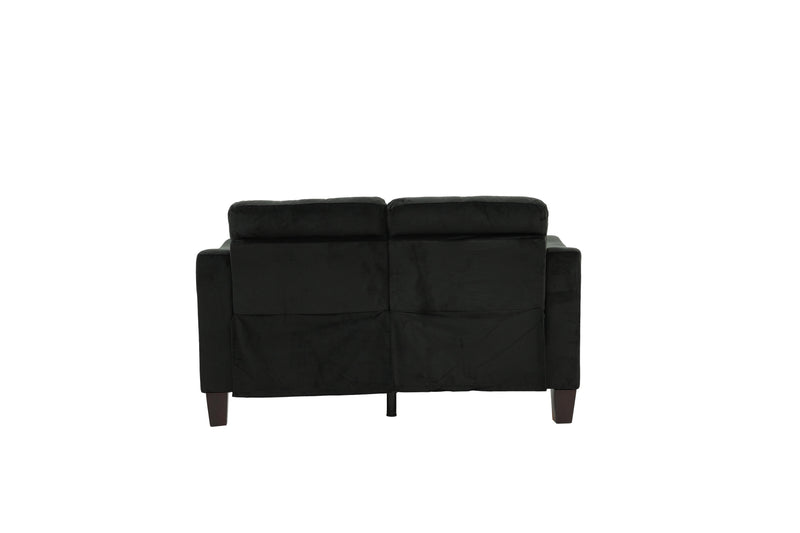 LGPF6922 Black 2 Pieces Sofa Set With 2 Accent Pillows