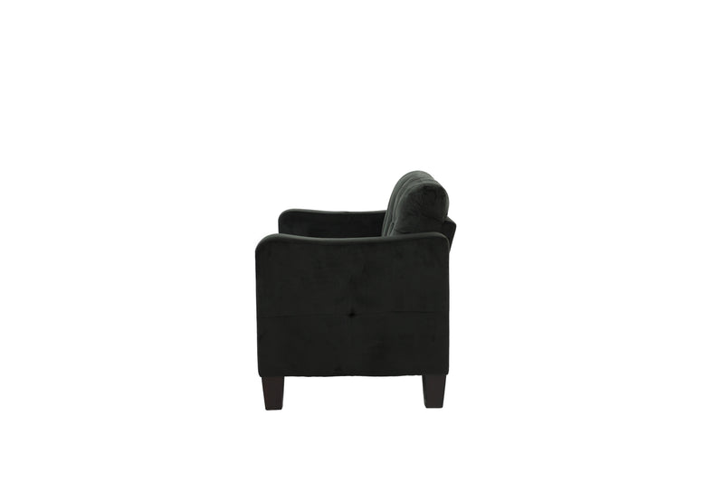 LGPF6922 Black 2 Pieces Sofa Set With 2 Accent Pillows