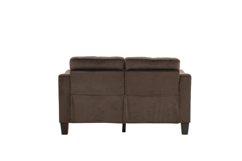 LGPF6923 Chocolate Color 2 Pieces Sofa Set With 2 Accent Pillows