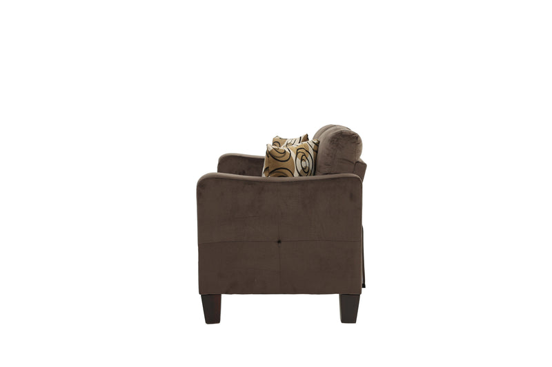LGPF6923 Chocolate Color 2 Pieces Sofa Set With 2 Accent Pillows