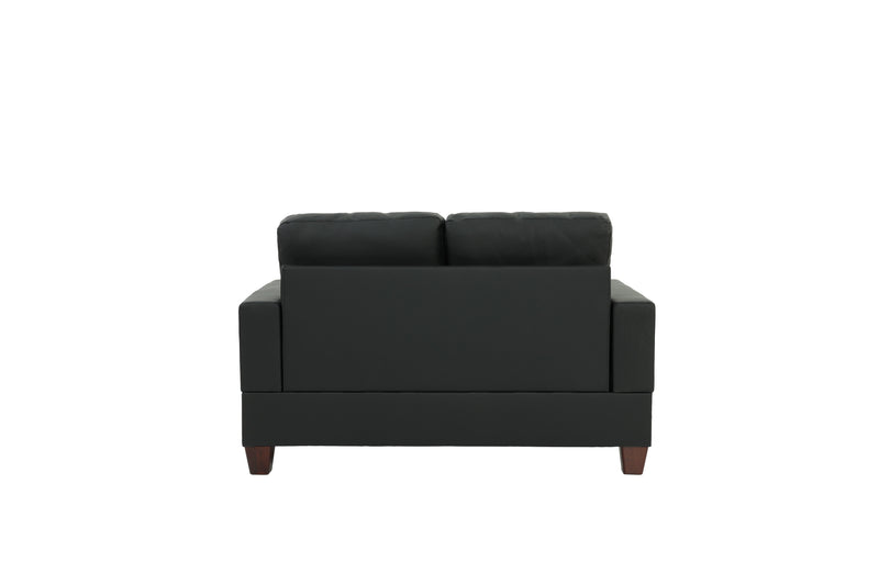 LGPF7855 Black Faux Leather Sofa Set