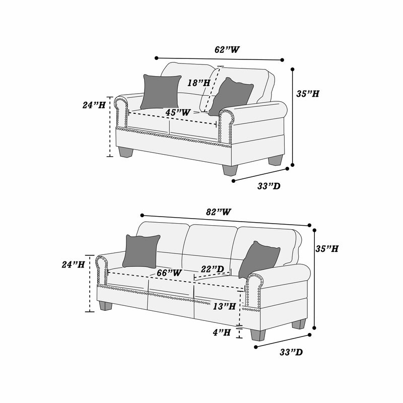 LGPF7878 Expresso Color Faux Leather Sofa Set