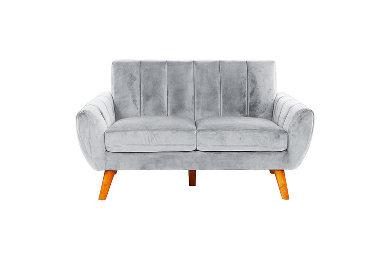 LGPF8875 Light Gray Velvet Mid-Century Sofa Set