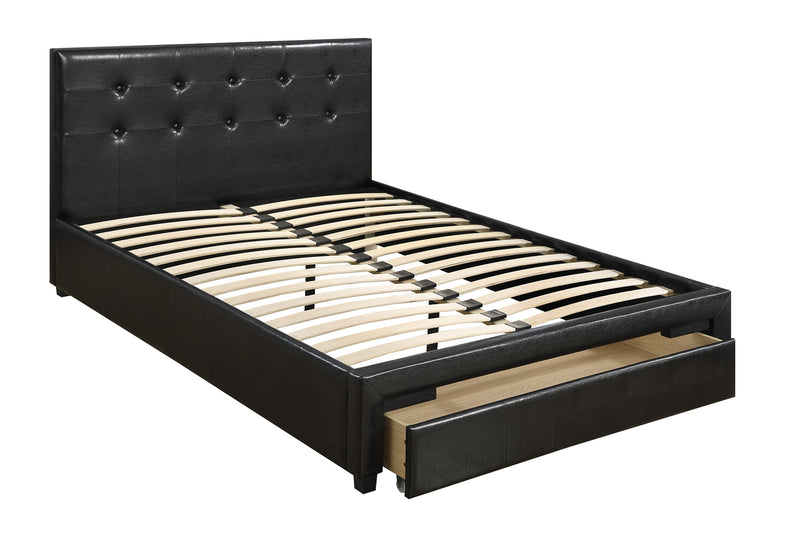 LGPF9314Q Queen Bed with Front Drawer in Black or White