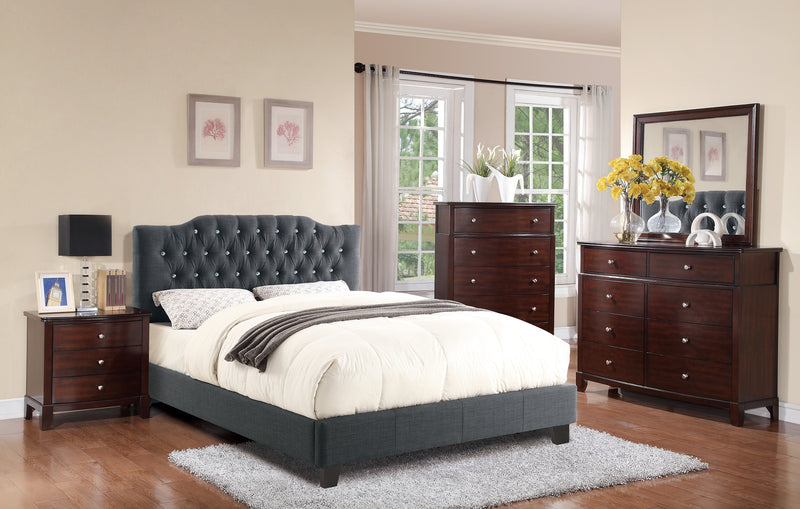LGPF9331CK Buttoned Headboard Bed in Three Colors and Three Sizes