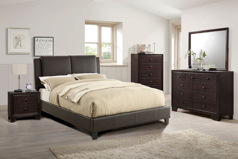 LGPF9337CK Two Squares Headboard Bed in Brown or White