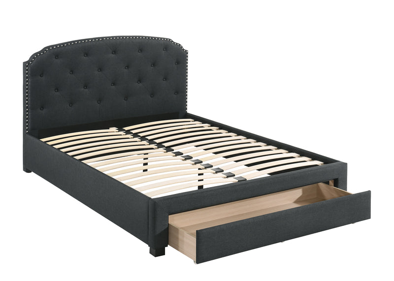 LGF9509EK Buttoned Tufted Headboard Bed With Front Drawer Available in Two Colors