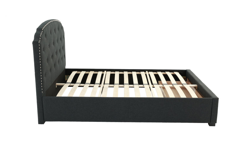 LGF9509EK Buttoned Tufted Headboard Bed With Front Drawer Available in Two Colors