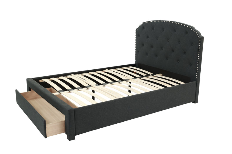LGF9509EK Buttoned Tufted Headboard Bed With Front Drawer Available in Two Colors