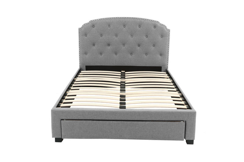 LGF9509EK Buttoned Tufted Headboard Bed With Front Drawer Available in Two Colors